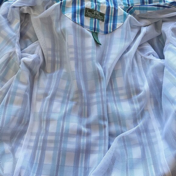 Lauren Ralph Lauren Active Plaid Zip Jacket XL Blue White Lightweight Mesh Lined - Picture 5 of 14